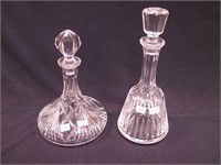 Two cut glass decanters: 10 1/2" Gorham ship's