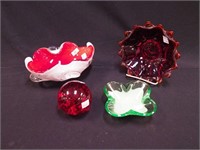 Colored glass including Venetian 8" long red and