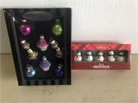 2 sets of Mini Christmas Tree Ornaments