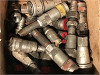 Assorted hydraulic hose couplers.