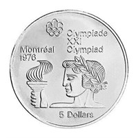 92.5 Silver 1976 Montreal XXI Olympiad $5 Coin