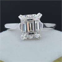 APPR $3700 Moissanite Ring 2.8 Ct 925 Silver