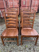 Complete set of six matching wood chairs