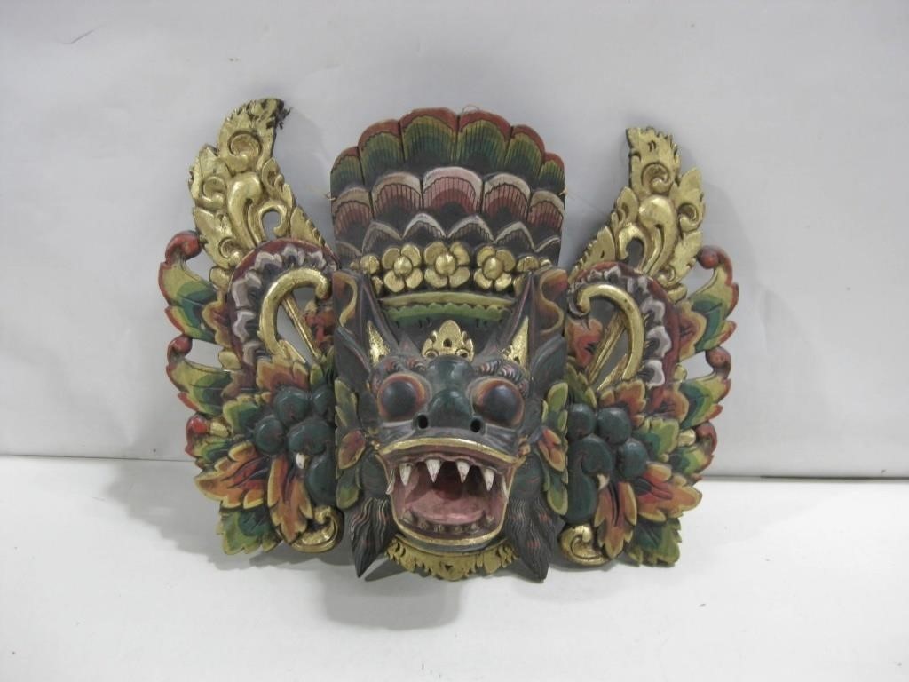 Hand Carved Wood Sculpture/ Mask 14"x 21" Tall