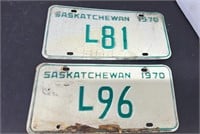 Two 1970 Saskatchewan Livery License Plates.
