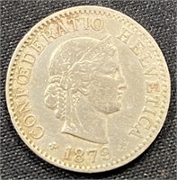 1879 - Switzerland 5 coin