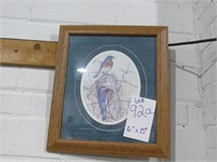 Framed and Matted Blue Bird Print *NO SHIP