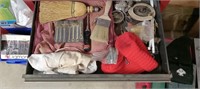 CONTENTS OF BOTTOM TOOL BOX: TOOLS, HARDWARE,