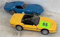 2 Die Cast Corvettes 1968 & 1986 1:24 scale