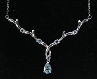 14K White gold 18" necklace with 10K white gold