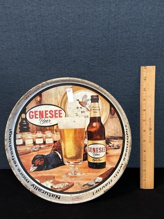 Vintage Metal Genesee Advertising Serving Tray