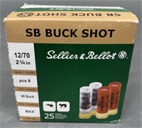 25 rnds Sellier & Bellot 12ga 00 Buckshot Ammo