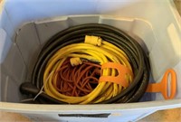 Tote of Heavy Extension Cords