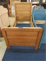 ANTIQUE WAXED PINE YOUTH BED 48"T X 33.5"W X 71"D