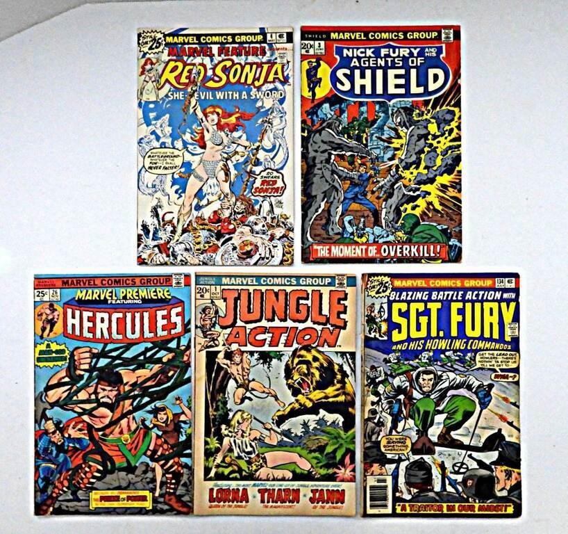 (5) VINTAGE 1970's MARVEL COMIC BOOKS