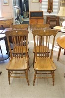 4 PRESS BACK CHAIRS
