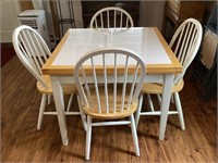 Extending Tile Top Table & 4 Chairs