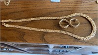 Byzantine yellow gold 14 k necklace with matching