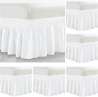 6pk Twin/Full Bed Skirts - 15" Drop, White