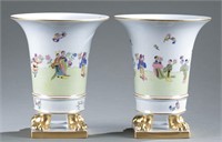 Pair of Herend "Ming" footed vases.