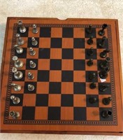 Wooden Chess & Backgammon Board Q12D