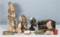 10pc. African Carved Stone Sculptures