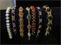 7- Gemstone & glass bracelets