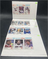 (J) Kellogg’s 1982 uncut 3card strips NFL