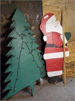 Wooden Santa & Christmas Tree Decorations