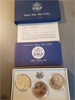 US Silver Dollars P D S Olympic Coin Set