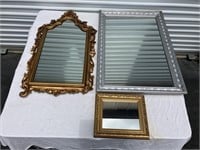 3 Framed Wall Mirrors