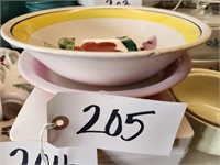 Pyrex Flamingo Pie Plate, Colorful Bowl, Chip