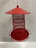 Red metal Wild bird feeder