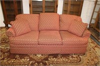 Red 3 Cushion Sofa by Sherrill