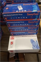 SIX  BOXES OF NEW MEDICAL GLOVES (SMALL)