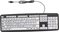 NEW USB Wired Keyboard For Low Vision Users