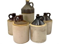 5 Stoneware Jugs