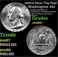1983-d Washington Quarter Near Top Pop! 25c Graded