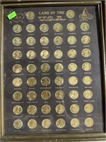 FRAMED COLLECTION STAMPED STATES CENTS NOTE