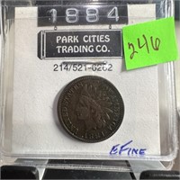 1884 INDIAN HEAD PENNY CENT