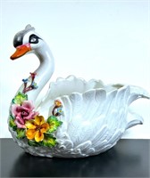 Large Italian Pottery Swan