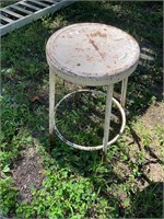 White metal stool