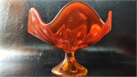 Viking Glass Amberina Footed Compote , Some Parts