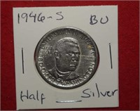 1946-S BU Booker T Washington Silver Half Dollar