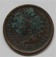 1874 Indian Head Cent - Spots
