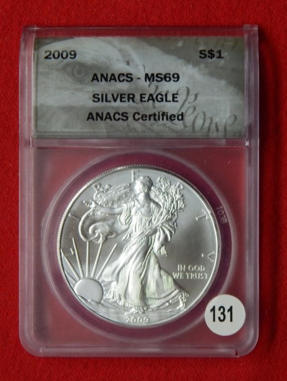 2009 American Eagle ANACS MS69 1 Ounce Silver
