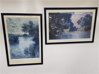 1992 Claude Monet posters in blue frames