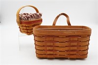 (2) Longaberger Baskets ~ (1) 1994 Wall Hanging w/