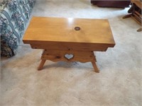 Wood bench Top Opens 28w x 12.25D x 18in. T