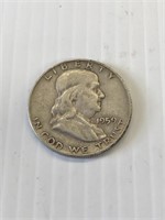 1959 D Franklin Silver Half Dollar